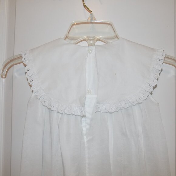 ROSALINA Collection White Bib Dress 6Y Eyelet Lace Tan Embroidery Beach Photos - Picture 5 of 5